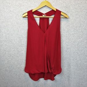 Womens Semi Sheer Sleeveless T Back Blouse Top